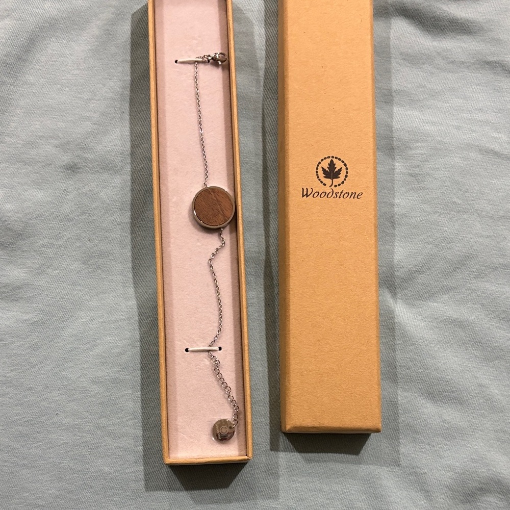 Silver and Brown Bracelet